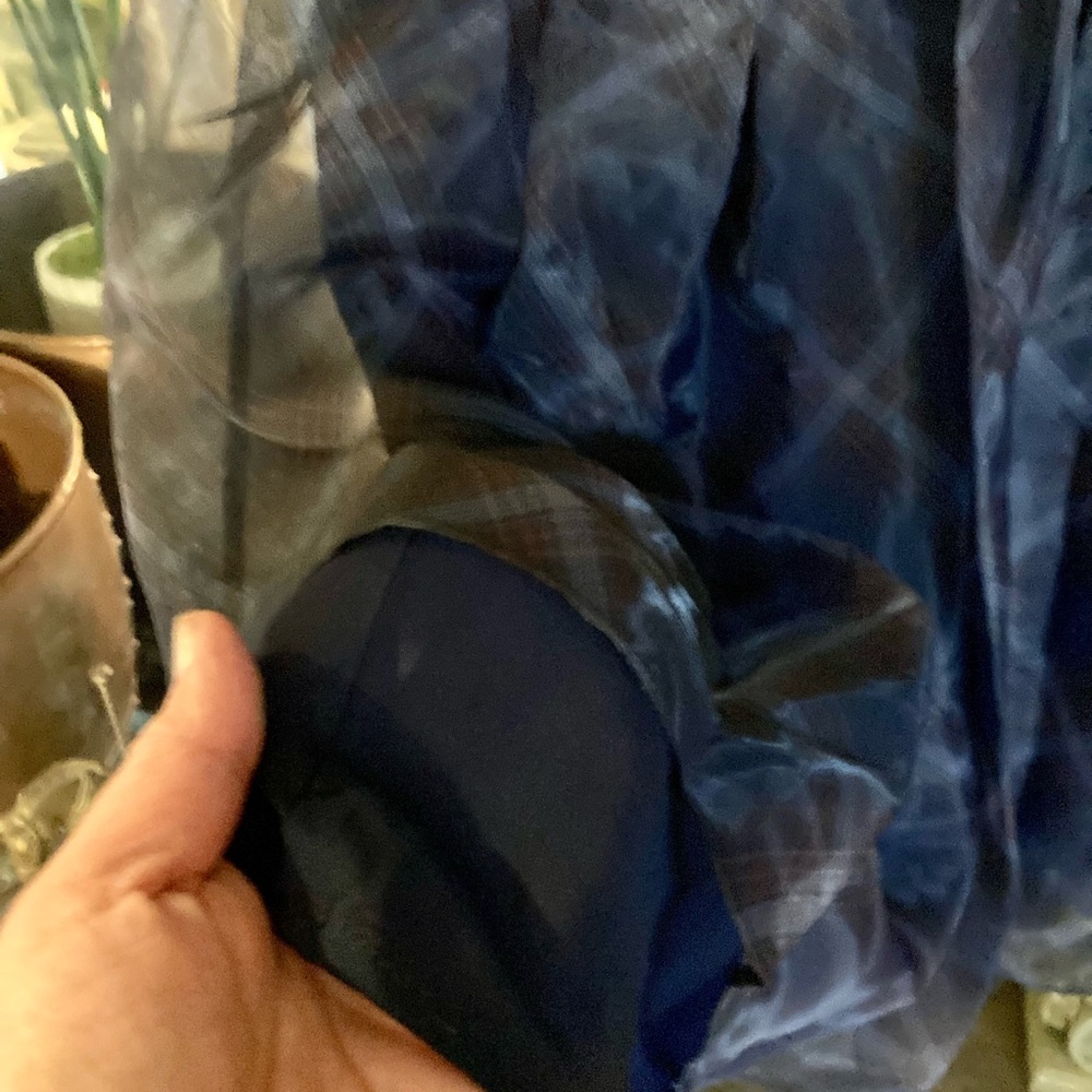 🆕 NWT WeWoreWhat Navy Sheer Puff-Sleeve Organza Smocked Baby Doll Mini Dress - Picture 11 of 15